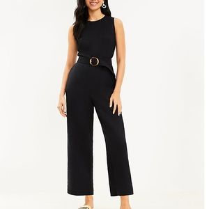 Loft NWOT Linen Blend Belted Sleeveless Jumpsuit